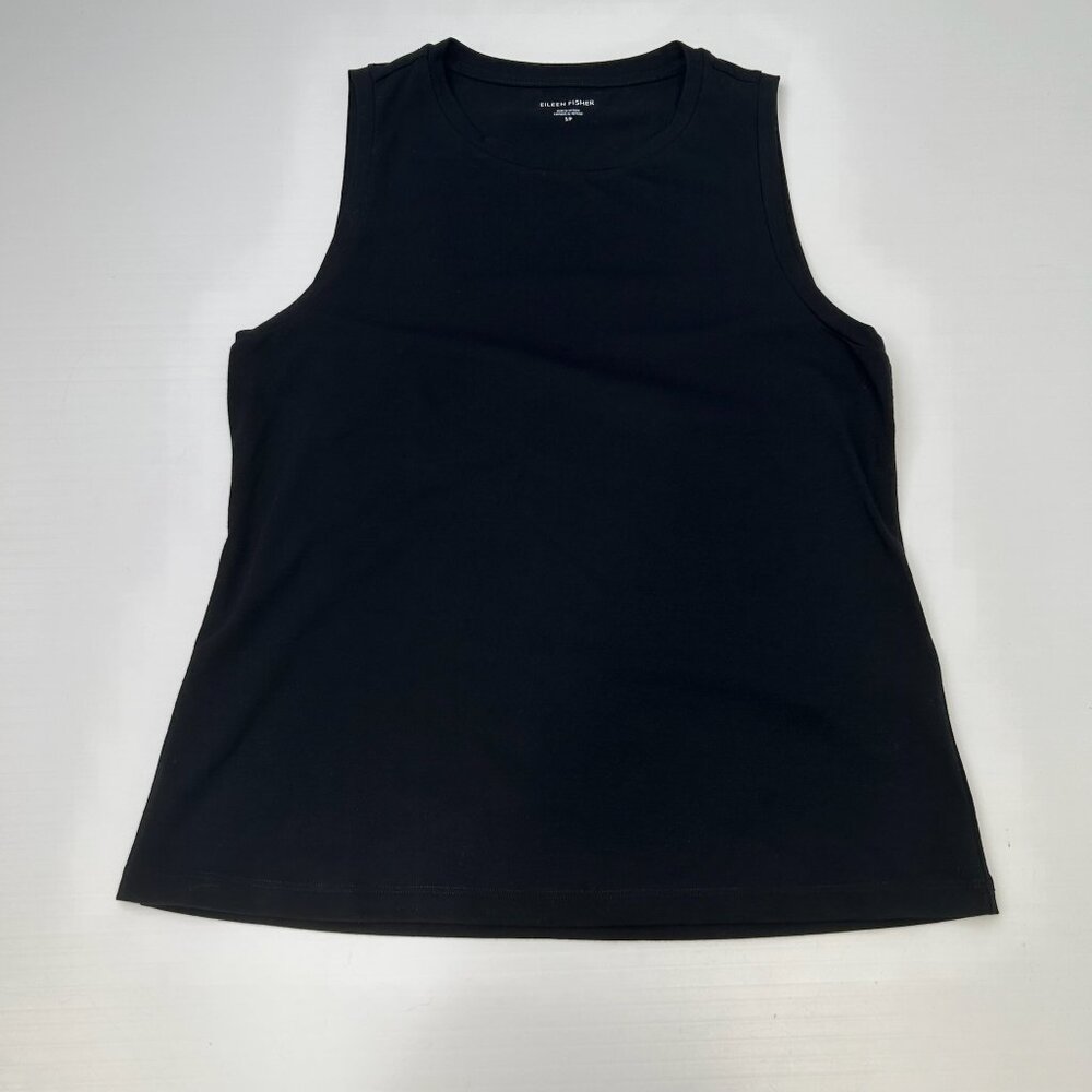 Eileen Fisher Blouse Women Small Organic Cotton Boat Neck Work Party System Core